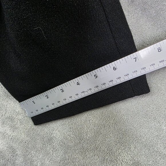 Womens Holly Deb Black 100% Pure Wool Embroidered Long Coat Open Front Size M - Picture 10 of 12